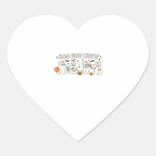 Boo Boo Crew Ghost Nurse Oversized T-Shirt Heart Sticker