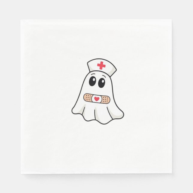 Boo Boo Crew Ghost Nurse Oversized T-Shirt Napkin (Front)