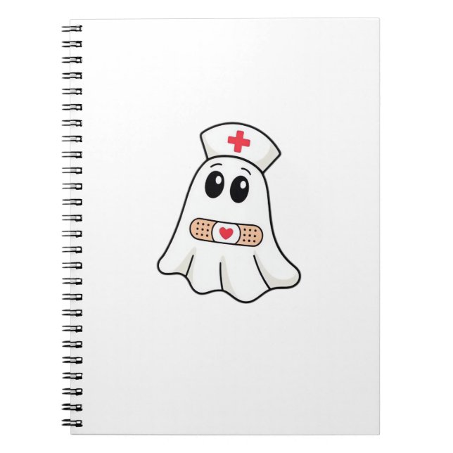 Boo Boo Crew Ghost Nurse Oversized T-Shirt Notebook (Front)