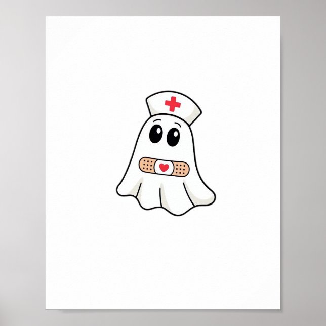 Boo Boo Crew Ghost Nurse Oversized T-Shirt Poster (Front)