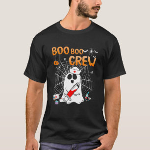 Boo Boo Crew Ghost Nurse Retro Halloween 2021 Nurs T-Shirt