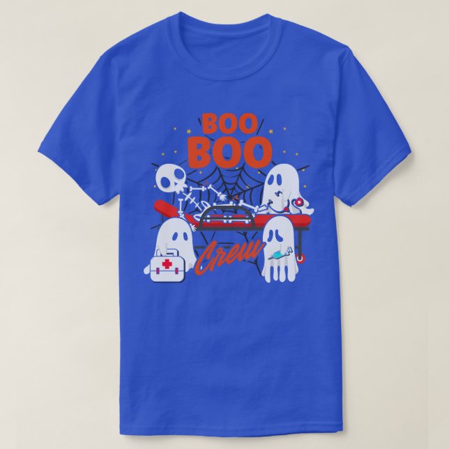 Boo Boo Crew Ghost Paramedic Doctor EMT Nurse Hall T-Shirt (Design Front)