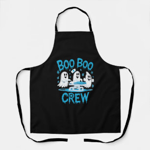 Boo Boo Crew Ghost Paramedic Nurse Halloween Essen Apron