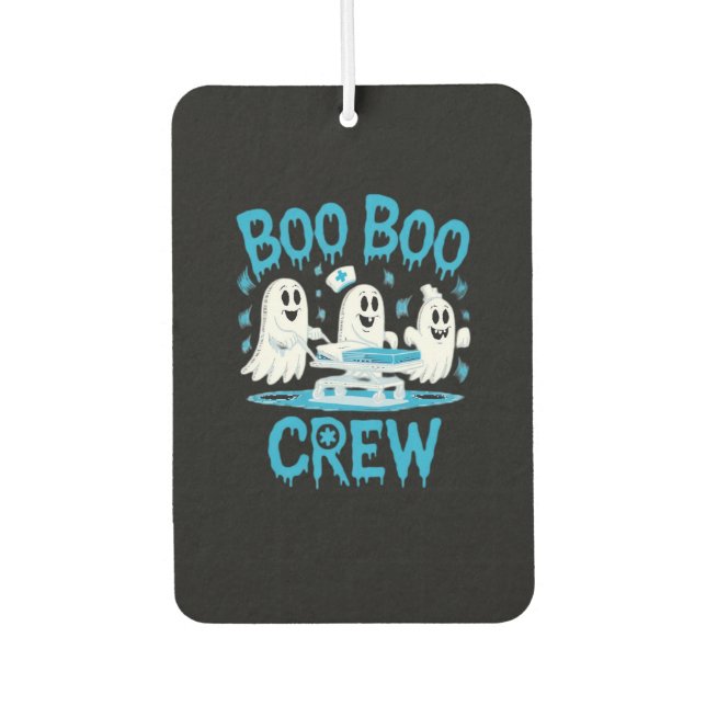 Boo Boo Crew Ghost Paramedic Nurse Halloween Essen Car Air Freshener (Front)