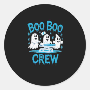 Boo Boo Crew Ghost Paramedic Nurse Halloween Essen Classic Round Sticker