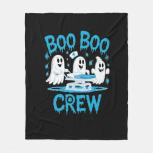 Boo Boo Crew Ghost Paramedic Nurse Halloween Essen Fleece Blanket