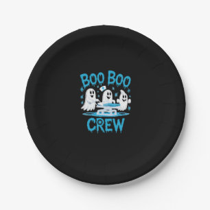 Boo Boo Crew Ghost Paramedic Nurse Halloween Essen Paper Plate