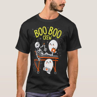 Boo Boo Crew Ghost Skeleton Funny Nurse Halloween T-Shirt