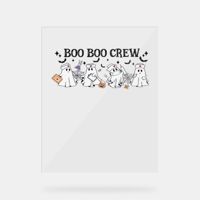 boo Boo Crew Halloween Classic T-Shirt Acrylic Sign (Front)