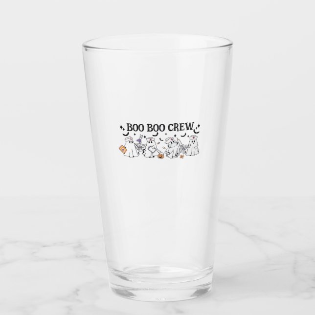 boo Boo Crew Halloween Classic T-Shirt Glass (Front)