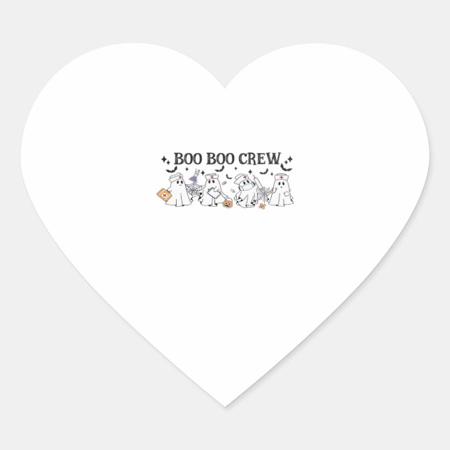 boo Boo Crew Halloween Classic T-Shirt Heart Sticker (Front)