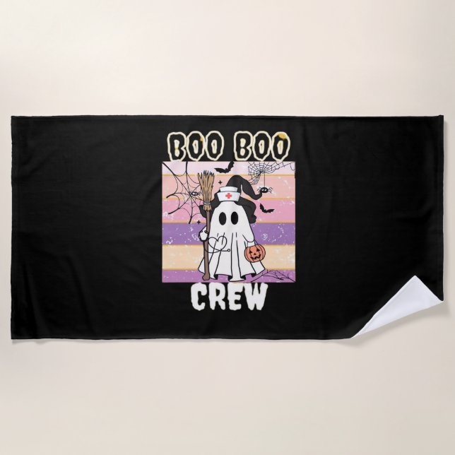 Boo Boo Crew Halloween Ghost Nurse Essential T-Shi Beach Towel (Front)