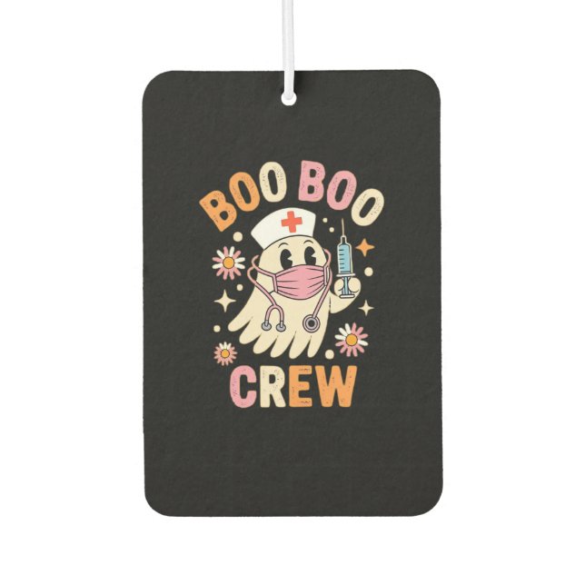 Boo Boo Crew Halloween Ghost Nurse Essential T-Shi Car Air Freshener (Front)