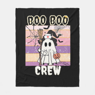 Boo Boo Crew Halloween Ghost Nurse Essential T-Shi Fleece Blanket