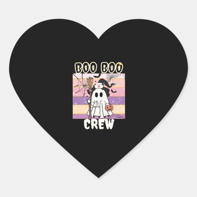 Boo Boo Crew Halloween Ghost Nurse Essential T-Shi Heart Sticker (Front)