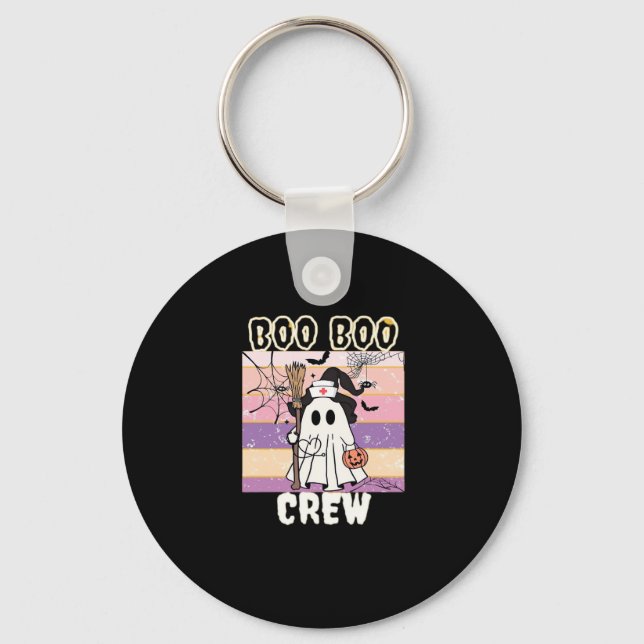 Boo Boo Crew Halloween Ghost Nurse Essential T-Shi Key Ring (Front)