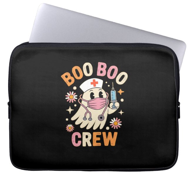 Boo Boo Crew Halloween Ghost Nurse Essential T-Shi Laptop Sleeve (Front)