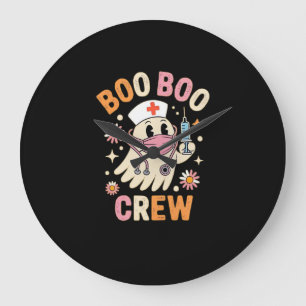 Boo Boo Crew Halloween Ghost Nurse Essential T-Shi Large Clock