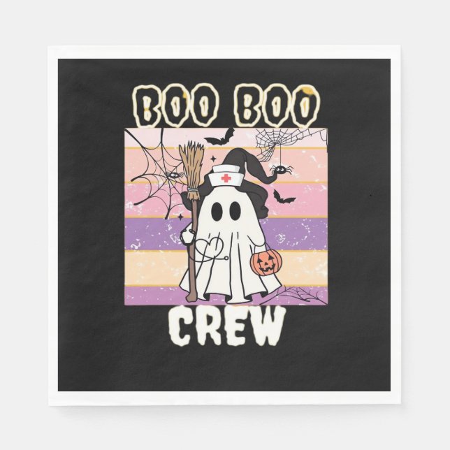 Boo Boo Crew Halloween Ghost Nurse Essential T-Shi Napkin (Front)