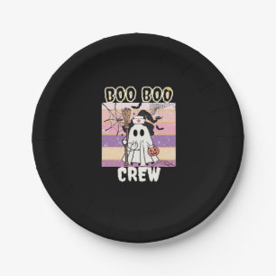 Boo Boo Crew Halloween Ghost Nurse Essential T-Shi Paper Plate