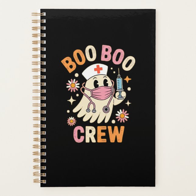 Boo Boo Crew Halloween Ghost Nurse Essential T-Shi Planner (Front)