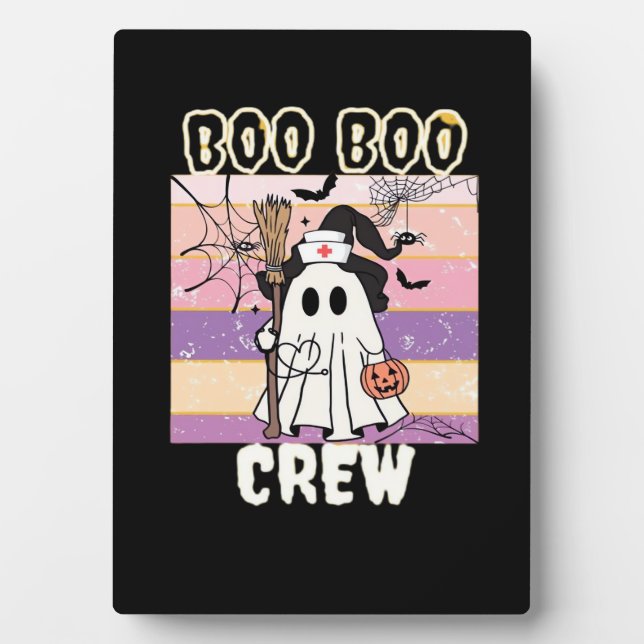 Boo Boo Crew Halloween Ghost Nurse Essential T-Shi Plaque (Front)