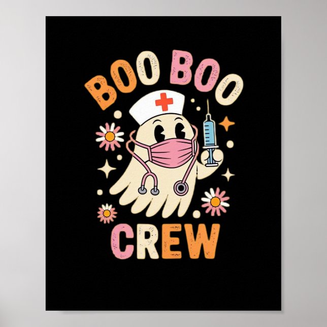 Boo Boo Crew Halloween Ghost Nurse Essential T-Shi Poster (Front)
