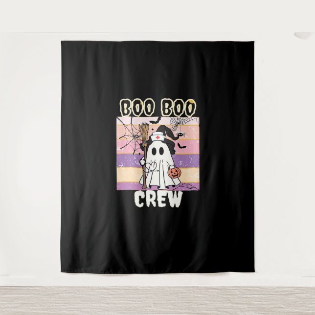 Boo Boo Crew Halloween Ghost Nurse Essential T-Shi Tapestry (Front)