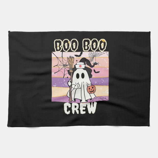 Boo Boo Crew Halloween Ghost Nurse Essential T-Shi Tea Towel (Horizontal)