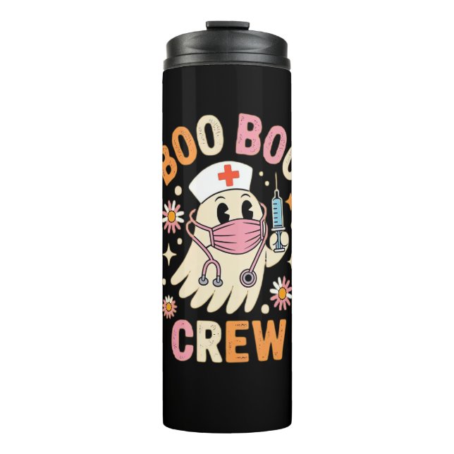 Boo Boo Crew Halloween Ghost Nurse Essential T-Shi Thermal Tumbler (Front)