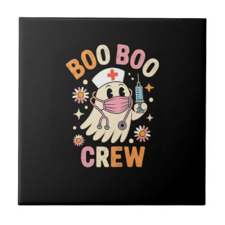 Boo Boo Crew Halloween Ghost Nurse Essential T-Shi Tile