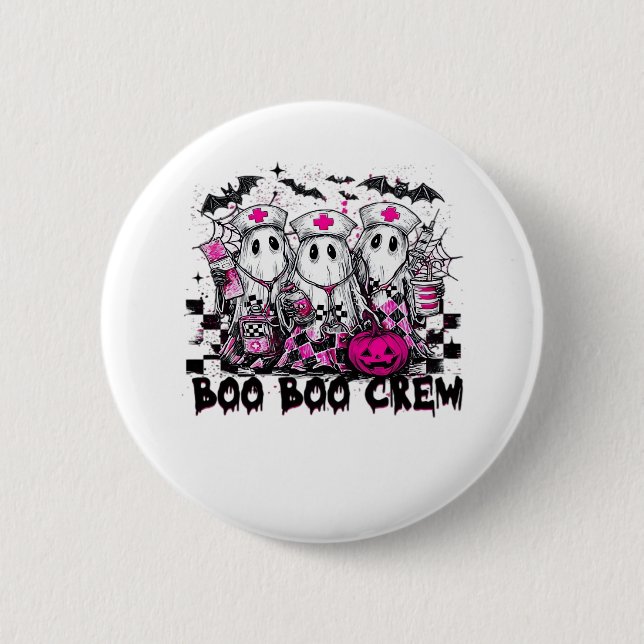 Boo Boo Crew Halloween Nurse Classic T-Shirt 6 Cm Round Badge (Front)