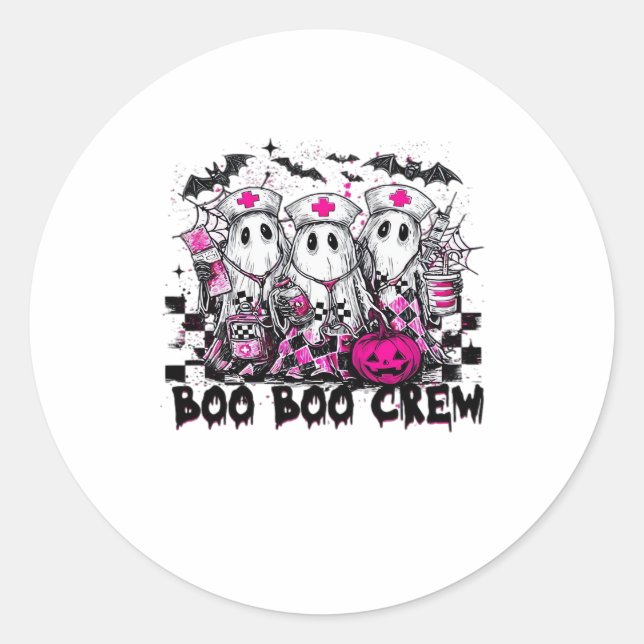 Boo Boo Crew Halloween Nurse Classic T-Shirt Classic Round Sticker (Front)