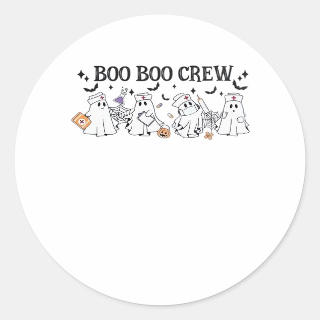 Boo Boo Crew Halloween Nurse Classic T-Shirt Classic Round Sticker (Front)
