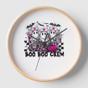 Boo Boo Crew Halloween Nurse Classic T-Shirt Clock