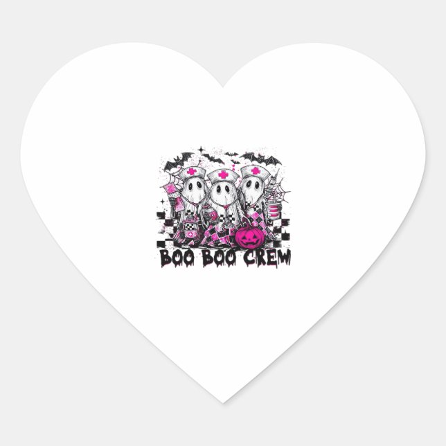 Boo Boo Crew Halloween Nurse Classic T-Shirt Heart Sticker (Front)