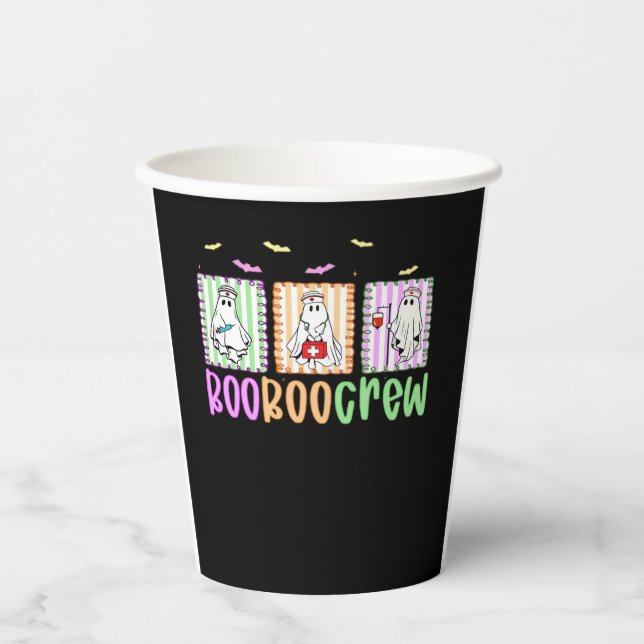 Boo Boo Crew Halloween Nurse Essential T-Shirt Paper Cups (Front)