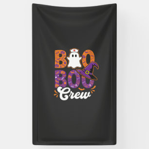 Boo Boo Crew Halloween Nurse Ghost Design Banner