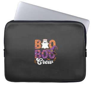 Boo Boo Crew Halloween Nurse Ghost Design Laptop Sleeve