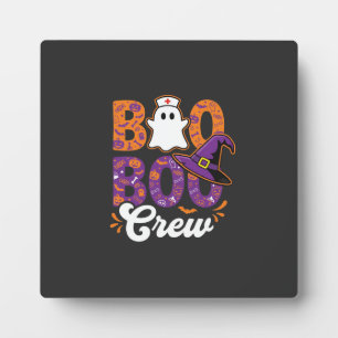 Boo Boo Crew Halloween Nurse Ghost Design Plaque