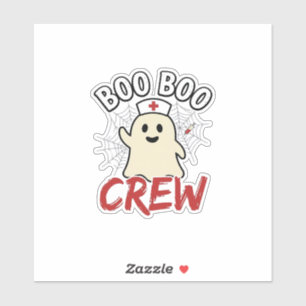 Boo Boo Crew Halloween Nurse Ghost Vintage Design_