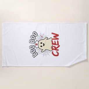 Boo Boo Crew Halloween Nurse Ghost Vintage Design_ Beach Towel