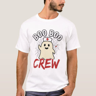 Boo Boo Crew Halloween Nurse Ghost Vintage Design_ T-Shirt
