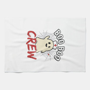 Boo Boo Crew Halloween Nurse Ghost Vintage Design_ Tea Towel