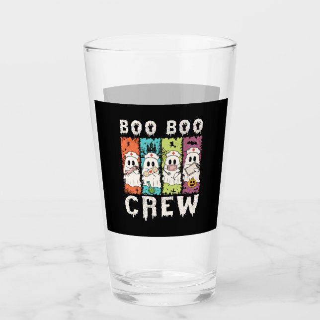 Boo Boo Crew Halloween Nurse Glass (Front)