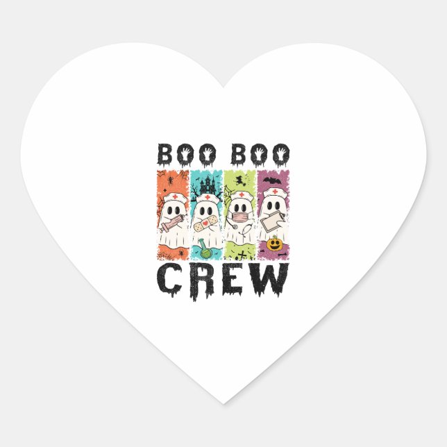 Boo Boo Crew Halloween Nurse Heart Sticker (Front)