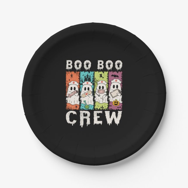 Boo Boo Crew Halloween Nurse Paper Plate (Front)