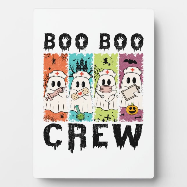 Boo Boo Crew Halloween Nurse Plaque (Front)