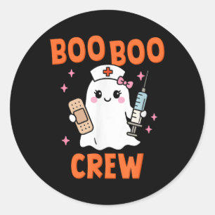 Boo Boo Crew Halloween Nurse Team Ghost Classic Round Sticker