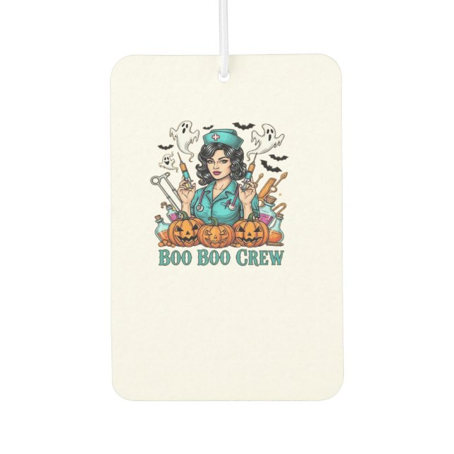 Boo Boo Crew Halloween Nurse with Syringes and Pum Car Air Freshener (Front)